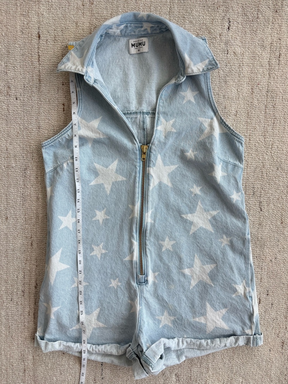 Show Me Your Mumu Reno Romper You’re A Star Revolve Denim Patriotic Summer M #4 - Picture 10 of 13